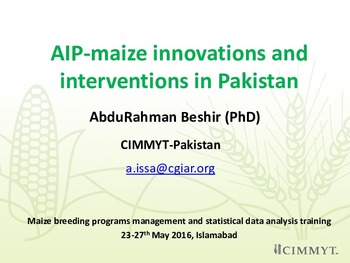 AIP-maize innovations and interventions in Pakistan