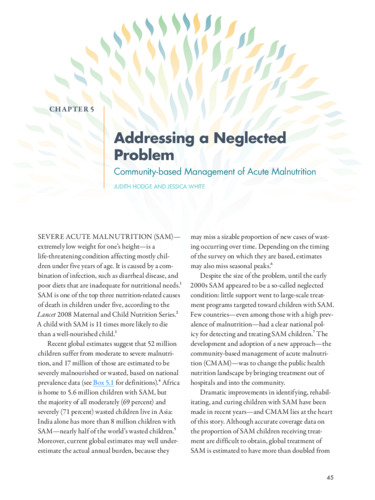 Addressing a neglected problem: Community-based management of acute malnutrition