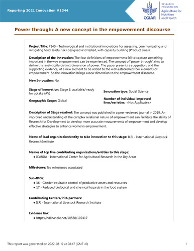 Power through: A new concept in the empowerment discourse