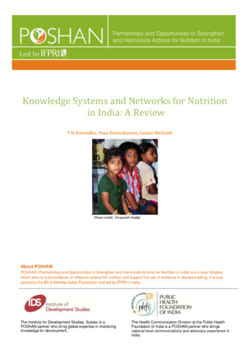 Knowledge systems and networks for nutrition in India: A review