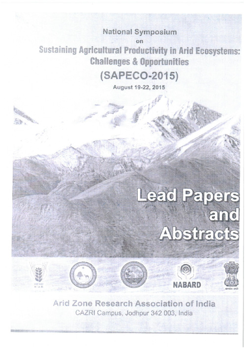 Performance of cropSyst simulation model for groundnut –wheat cropping system in IGNP stage –II