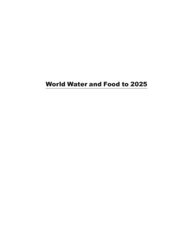 World water and food to 2025: dealing with scarcity