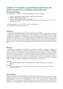 Analysis of constraints to agricultural production in the Sudan Savanna zone of Nigeria using multi-scale characterization