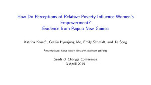 How do perceptions of relative poverty influence women's empowerment? Evidence from Papua New Guinea