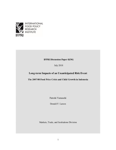 Long-term impacts of an unanticipated risk event: The 2007/08 food price crisis and child growth in Indonesia