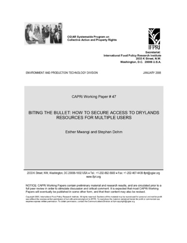 Biting the bullet: how to secure access to drylands resources for multiple users