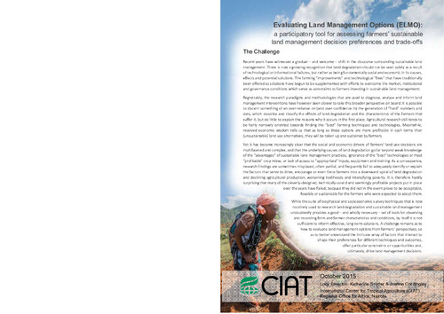 Evaluating Land Management Options (ELMO): a participatory tool for assessing farmers’ sustainable land management decision preferences and trade-offs