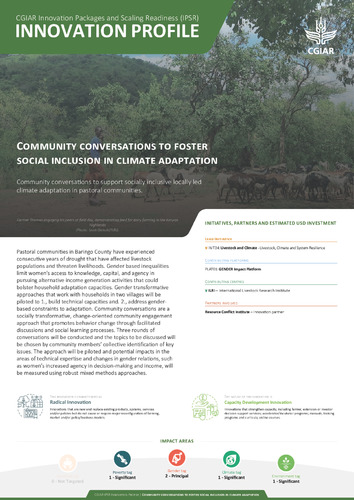 Community conversations to foster social inclusion in climate adaptation