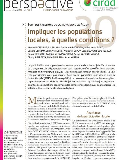 Suivi des émissions de carbone dans la Redd+. Impliquer les populations locales, à quelles conditions ?