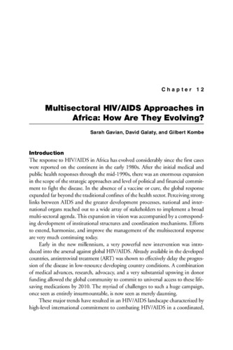 Multisectoral HIV/AIDS Approaches in Africa: How Are They Evolving?