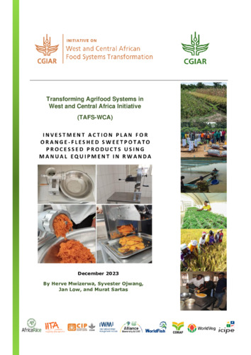 Investment Action Plan for Orange-Fleshed Sweetpotato Processed Products Using Manual Equipment in Rwanda