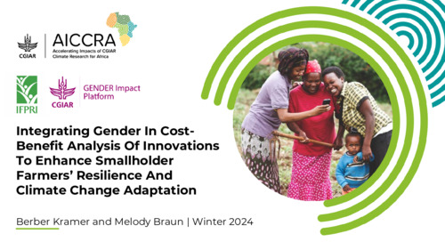 Integrating gender in cost-benefit analysis of innovations to enhance smallholder farmers. resilience and climate change adaptation—Module 4