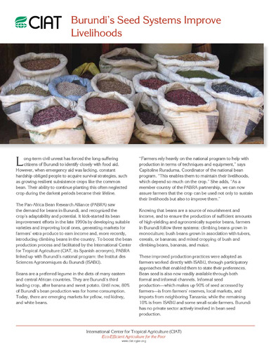 Burundi's seed systems improve livelihoods