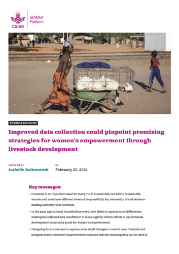 Improved data collection could pinpoint promising strategies for women's empowerment through livestock development.