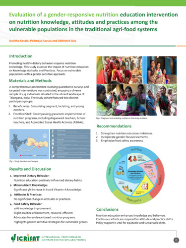 Evaluation of a gender-responsive nutrition education intervention on nutrition knowledge, attitudes and practices among the vulnerable populations in the traditional agri-food systems