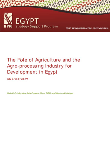 The role of agriculture and the agro-processing industry for development in Egypt: An overview