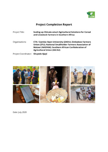 CTA Project Completion Report: Scaling up Climate-smart Agricultural Solutions for Cereal and Livestock Farmers in Southern Africa