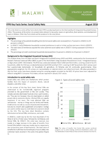 IFPRI key facts series: Social safety nets