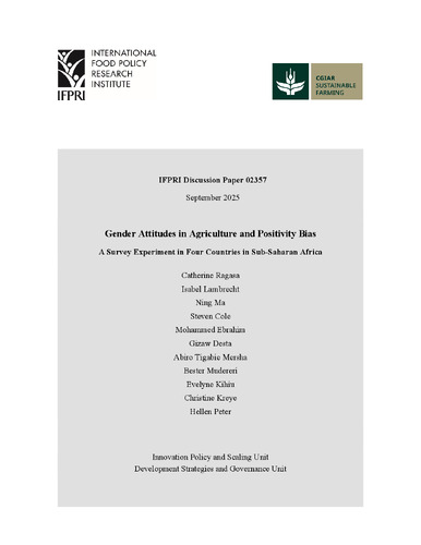 Gender attitudes in agriculture and positivity bias: A survey experiment in four countries in Sub-Saharan Africa