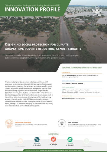 Designing social protection for climate adaptation, poverty reduction, gender equality