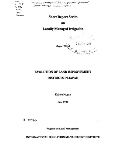Evolution of land improvement districts in Japan