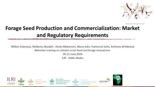 Forage Seed Production and Commercialization: Market and Regulatory Requirements