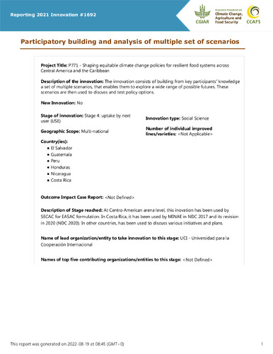 Participatory building and analysis of multiple set of scenarios