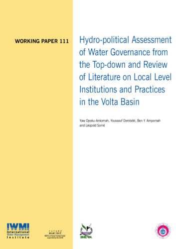Hydro-political assessment of water governance from the top-down and review of literature on local level institutions and practices in the Volta Basin