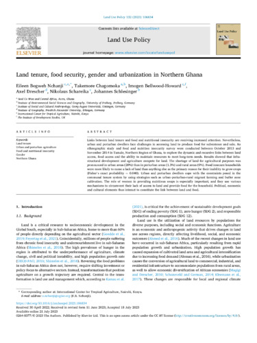 Land tenure, food security, gender and urbanization in Northern Ghana