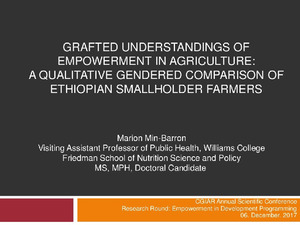 Grafted understandings of empowerment in agriculture: a qualitative gendered comparison of Ethiopian smallholder farmers