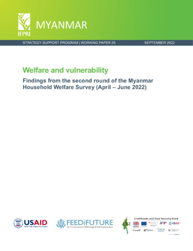 Welfare and vulnerability: Findings from the second round of the Myanmar Household Welfare Survey (April – June 2022)