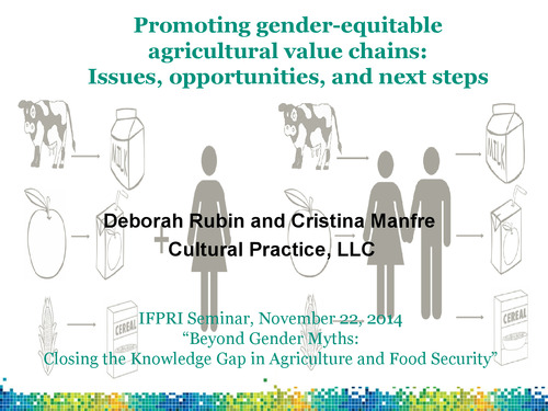 Promoting gender-equitable agricultural value chains: Issues, opportunities, and next steps