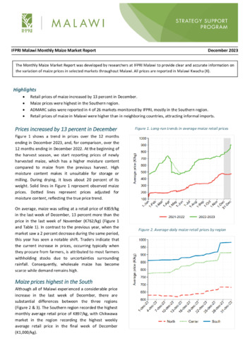 IFPRI Malawi monthly maize market report, December 2023