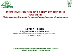 Micro level realities and policy coherence for enhancing climate change resilience in Asia