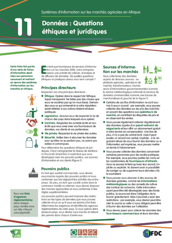 Systèmes d'information sur les marchés agricoles en Afrique 11: Données - Questions éthiques et juridiques