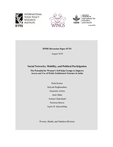 Social networks, mobility, and political participation: The potential for women’s self-help groups to improve access and use of public entitlement schemes in India