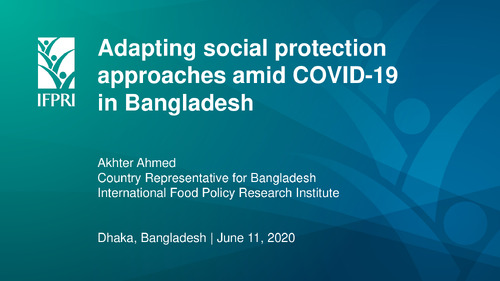 Adapting social protection approaches amid COVID-19 in Bangladesh