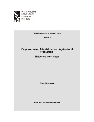 Empowerment, adaptation, and agricultural production: Evidence from Niger