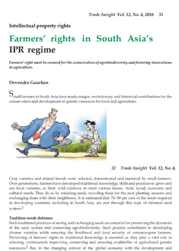 Farmers’ rights in South Asia’s IPR regime