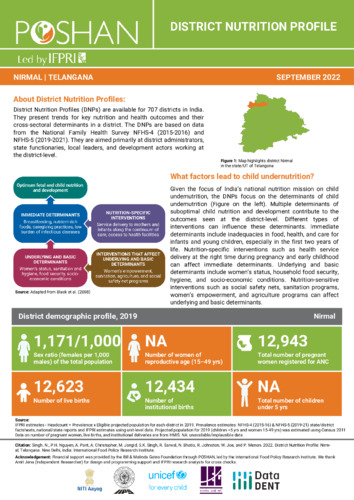Telangana district nutrition profile: Nirmal