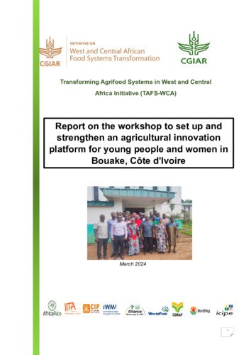 Report on the workshop to set up and strengthen an agricultural innovation platform for young people and women in Bouake, Côte d'Ivoire