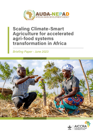 Scaling climate-smart agriculture for accelerated agri-food systems transformation in Africa