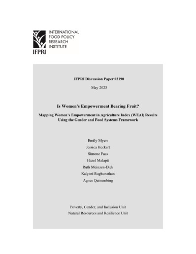 Is women’s empowerment bearing fruit? Mapping women’s empowerment in agriculture index (WEAI) results using the gender and food systems framework