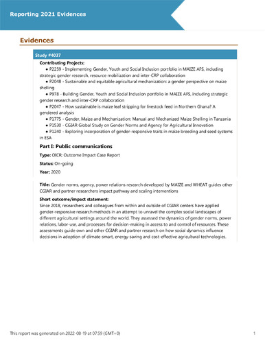 Gender norms, agency, power relations research developed by MAIZE and WHEAT guides other CGIAR and partner researchers impact pathway and scaling interventions