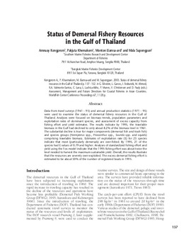 Status of demersal fishery resources in the Gulf of Thailand