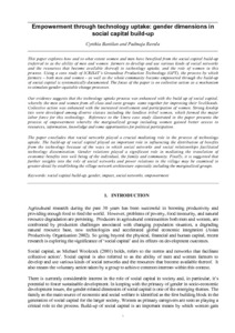 Empowerment through technology uptake: gender dimensions in social capital build-up