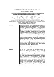 Development, promotion and dissemination of improved Fusarium wilt resistant pigeon pea lines in drought prone areas of Uganda