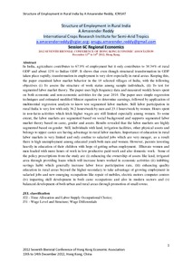 Structure of Employment in Rural India