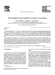Water uptake by pearl millet in a semiarid environment