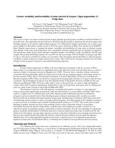 Genetic variability and heritability of some selected of cowpea (Vigna unguiculata (L) Walp) lines